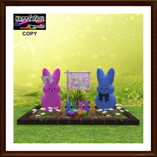 Easter - Flower Bed with Bunny Peeps