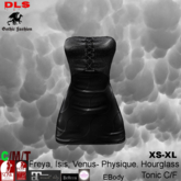 Mini strapless dress black vinyl boxed