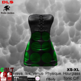 Mini strapless dress green vinyl boxed