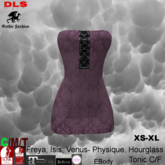 Mini strapless dress purple damask boxed