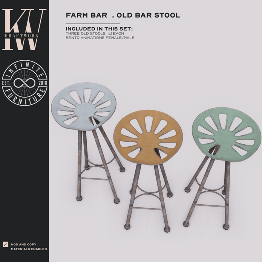 KraftWork + Infinite Farm Bar - Old Bar Stool (Add Me)