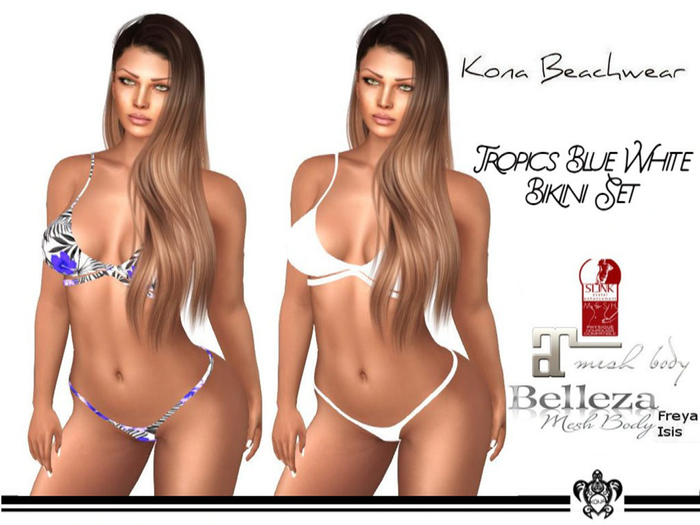 Kona Tropics Blue White Bikini Set