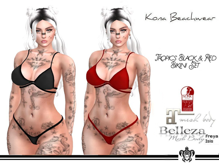 Kona Tropics Bikini Black & Red