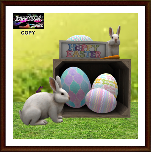 Easter - Rabbits and Eggs in the Crate