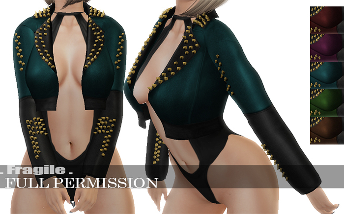 .Fragile. Full Perm Textures for Leather Cropped Studded Biker