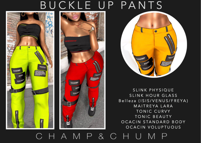 C&C BuckleUp Pants Orange ( ADD ME )