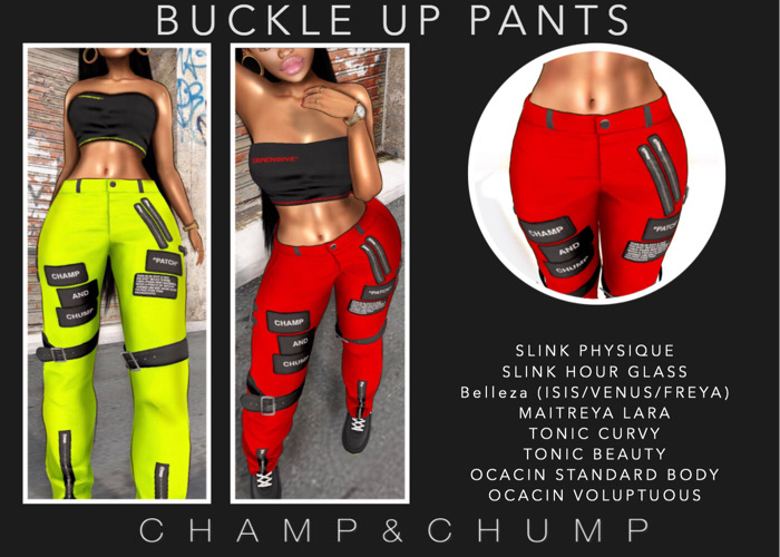 C&C BuckleUp Pants Red ( ADD ME )