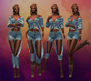 Complete Outfit Bleached Blue Ripped Jeans MAITREYA
