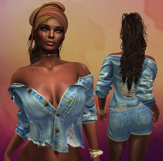 Bleached Blue Ripped Jeans Jacket MAITREYA
