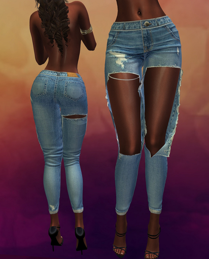 Bleached Blue Ripped Jeans MAITREYA