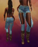 Bleached Blue Ripped Jeans in Boots MAITREYA