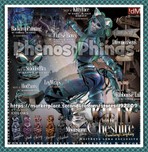 !dM Cheshire **CHERRY** KittyFace (BOX #3A LARA)