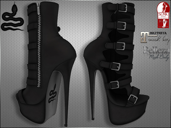 VIPER ~ Buckle Ankle Boots (silver)