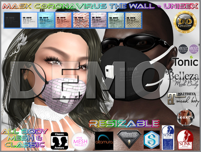☾ⅅⅅ☽  ☣ Mask CoronaVirus The Wall - Unisex ☣ DEMO
