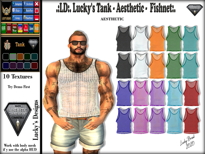 .:LD:. Lucky's Tank - Aesthetic - Fishnet:. 