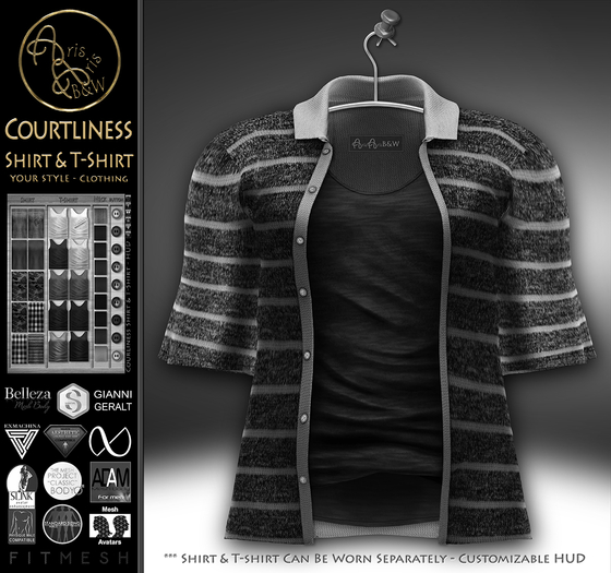 DEMO***ArisArisB&W~CoAl02-Courtliness SHIRT & T-SHIRT (ADD)