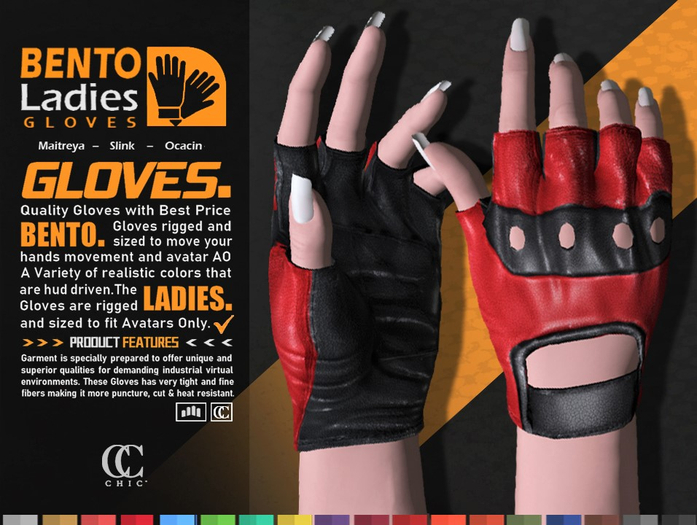 [CHIC] GLOVES LADIES BIKER