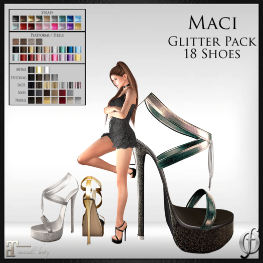 Felicity - Maci Stilettos (Glitter Pack) 18 Shoe Colors For Maitreya High Heels