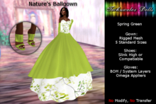 -TDolls Mesh- Nature's BallGown in spring green (Cmt-Box)