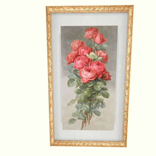 Pink Panel Roses (gold) sm