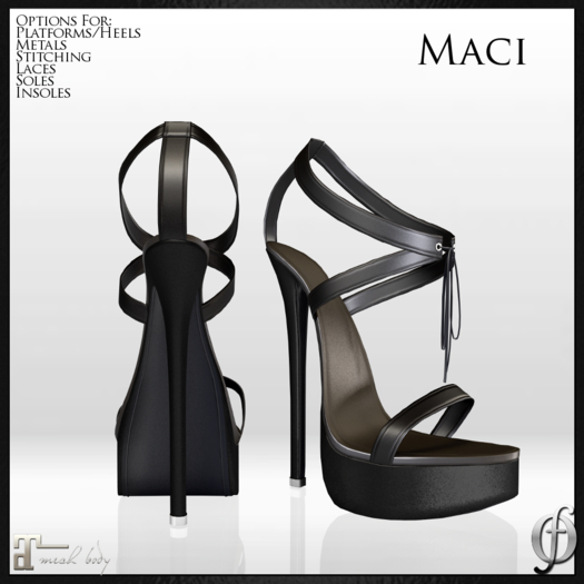Felicity - Maci Stilettos (Plain-Black Leather) Shoes For Maitreya High Heels