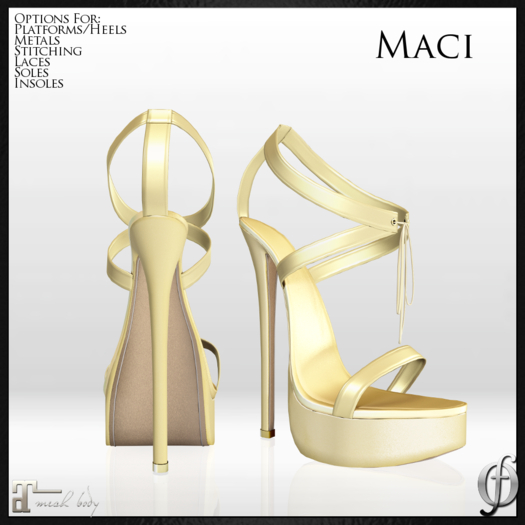 Felicity - Maci Stilettos (Plain-Gold Leather) Shoes For Maitreya High Heels