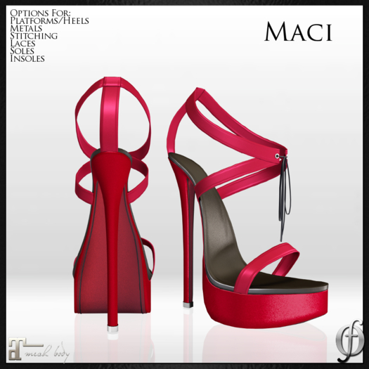Felicity - Maci Stilettos (Plain-Red Leather) Shoes For Maitreya High Heels