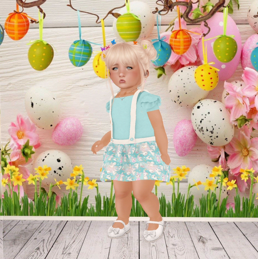 Co-Co Easter Dress - Teal Bunny