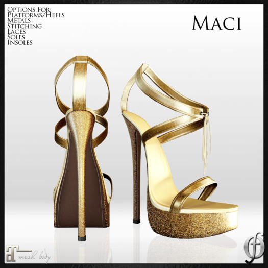 Felicity - Maci Stilettos (Gold Glitter) Shoes For Maitreya High Heels