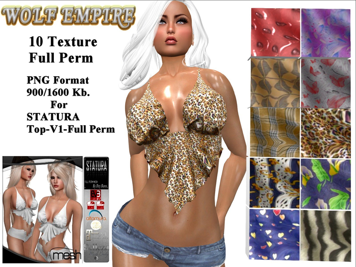  "WE" TEXTURE Full Perm for: STATURA-Top-V1-Full Perm