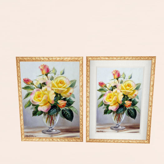 Painted Roses (gold) New Frame