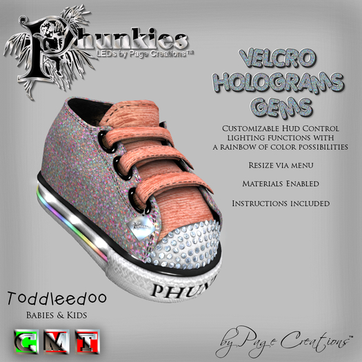 Phunkies LEDs - Velcro Holo Gems - Tangerine