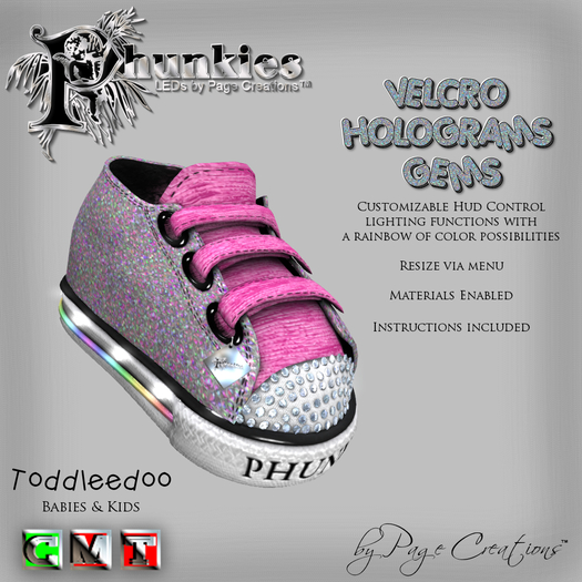 Phunkies LEDs - Velcro Holo Gems - Rose