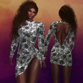 Gloria Mini Dress Black Roses MAITREYA