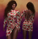 Gloria Mini Dress Red Roses MAITREYA