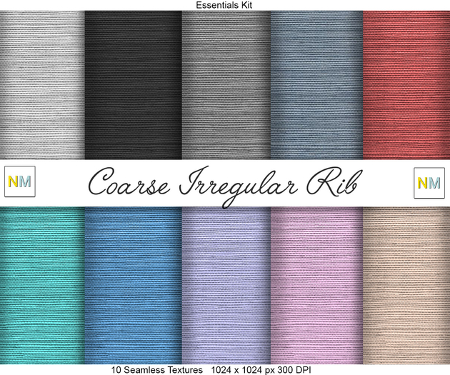 Coarse Irregular Rib Essentials Kit 10 Seamless Textures NM