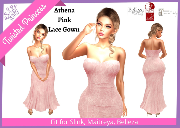TP- Athena Pink Lace Gown -packer