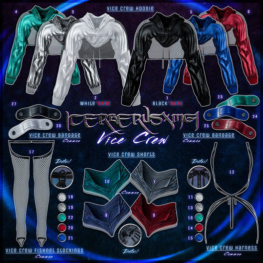 21. [CX] Vice Crew / Fishnet Stockings - Blue / Maitreya