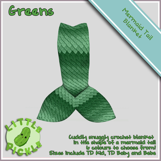 Little Pickle - Mermaid Tail Blankets - Greens - Bebe, TD K&B