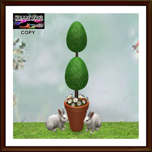 Easter - White Rabbits Easter Egg Topiary