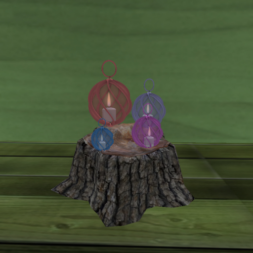 Lanterns on Stump Boxed 6 prims