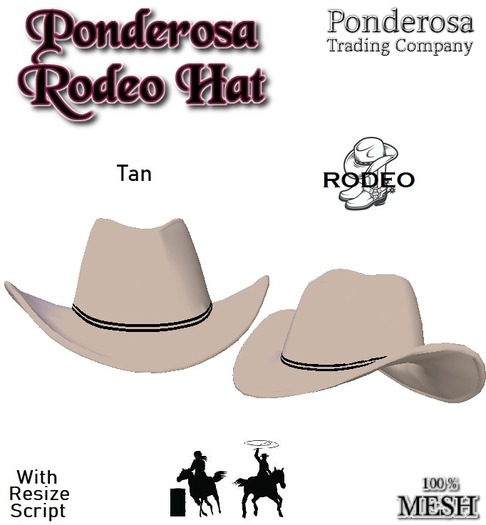 Ponderosa Rodeo Hat - Tan