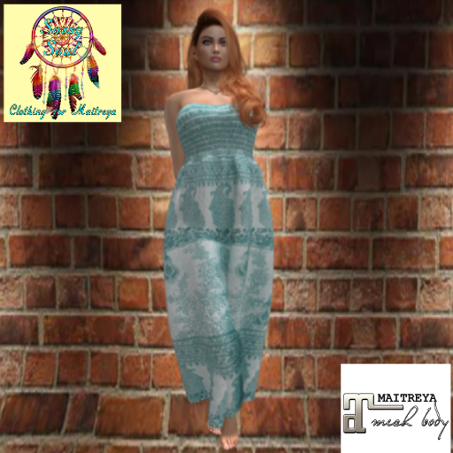 .:Sassy Soul:.  Hud Strapless Maxi Dress-Teal Paisley