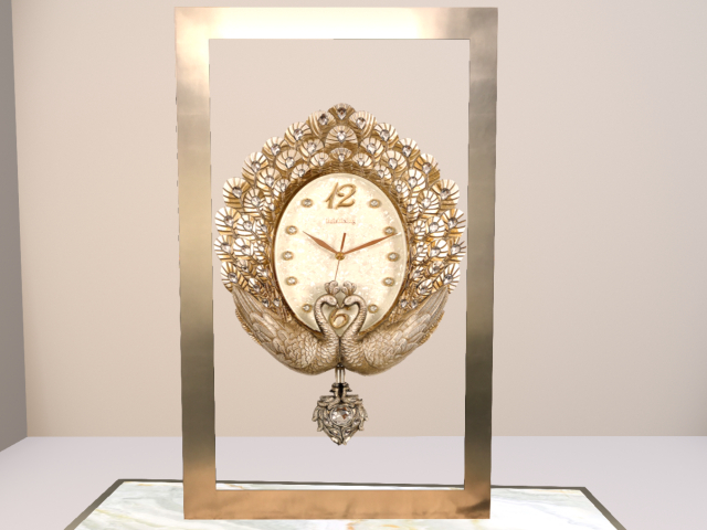 Adl Peacock Silver Clock MC