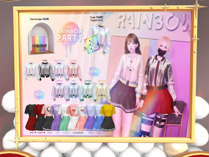 -Nomi-Rainbow party-Dackdrops RARE