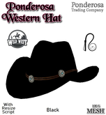 Ponderosa Western Hat - Black