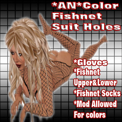 *AN*Color Fishnet Suit Holes Boxed