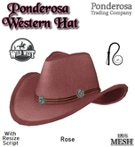 Ponderosa Western Hat - Rose