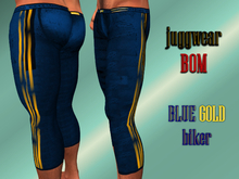 juggwear BOM BLUE biker GOLD detail CALF length