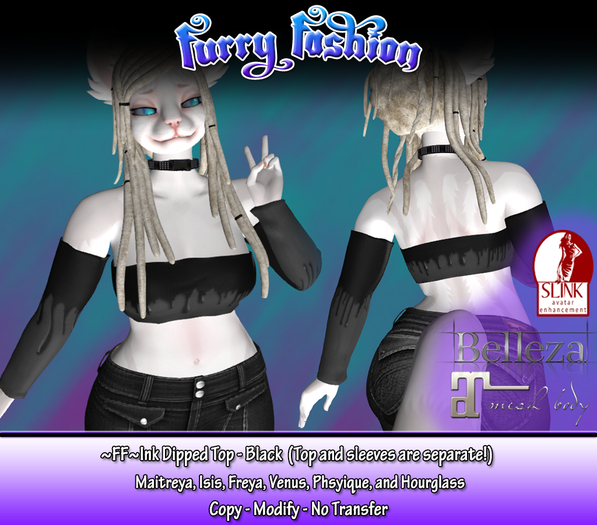 ~FF~ Ink Dipped Top - Black